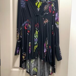 Free People Butterfly Print Tunic Blouse
